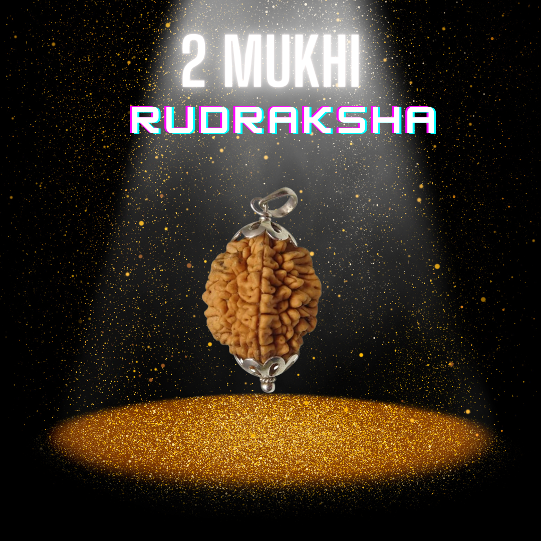 Magical 2 Mukhi Rudraksha Pendant - Natural & Certified Jewelry for Men & Women