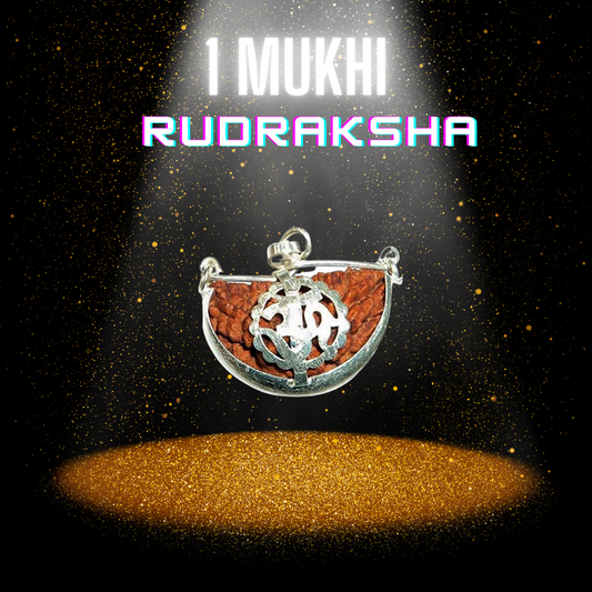 1 Mukhi Rudraksha Pendant - Natural & Lab Certified in OM Shape