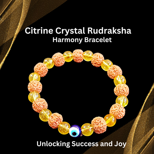 Citrine Crystal Rudraksha Harmony Bracelet