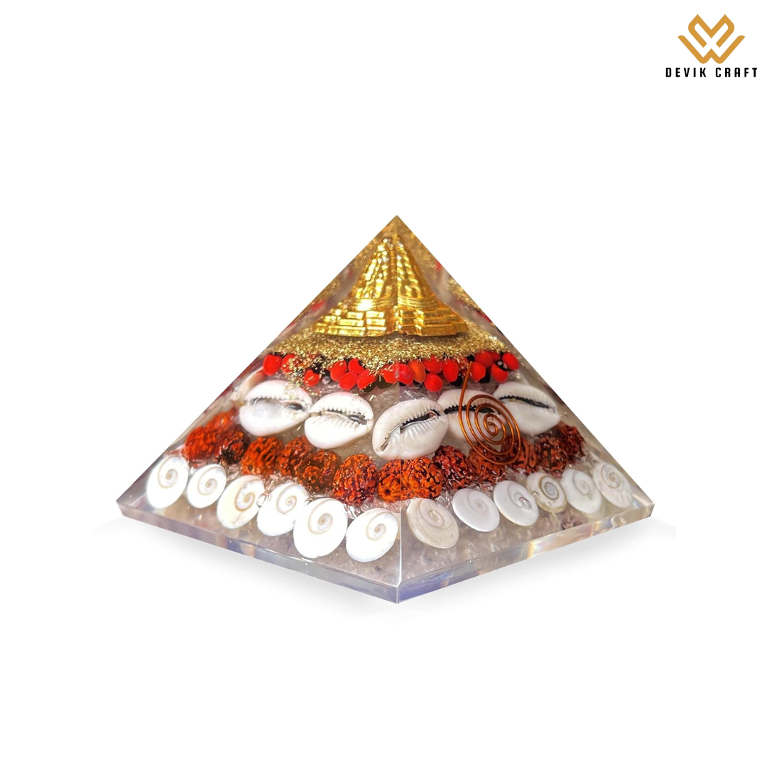 Original Crystal Laxmi Pyramid - Vastu Money Wealth Good Luck Prosperity