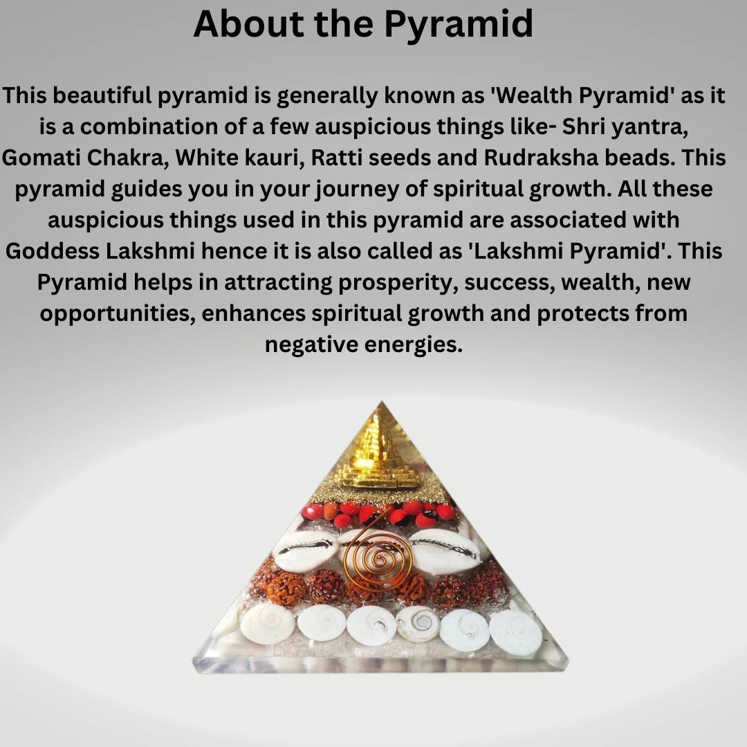 Original Crystal Laxmi Pyramid - Vastu Money Wealth Good Luck Prosperity