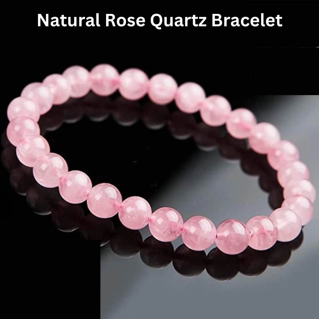 Crystal Bracelet | Buy Online Natural Rose Quartz Stone Heart Bracelet