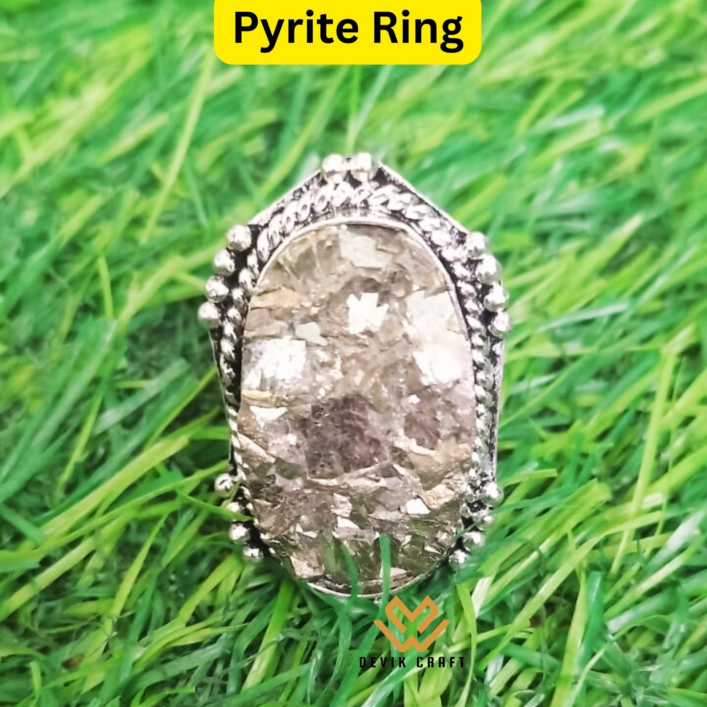 Geode Pyrite Ring