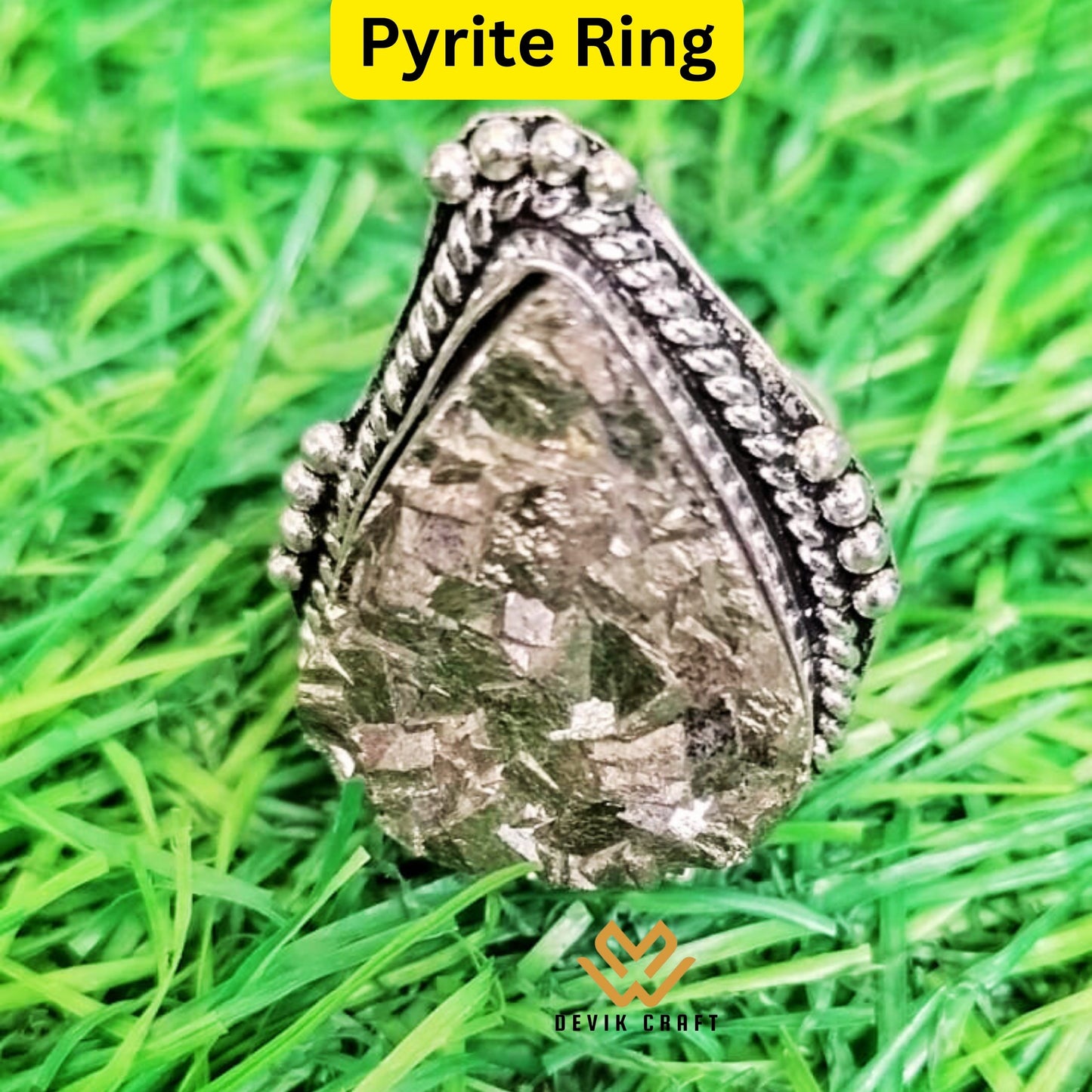 Geode Pyrite Ring