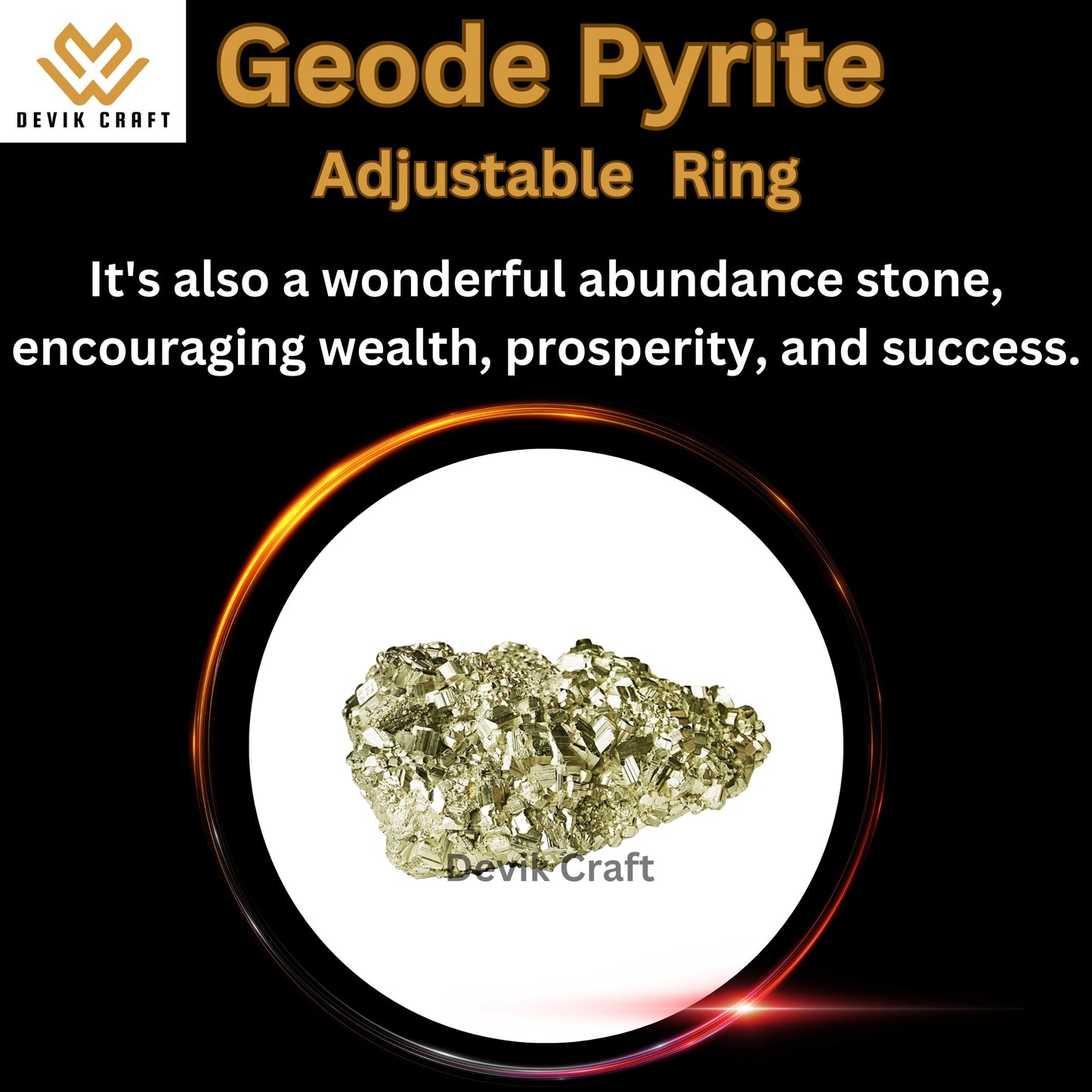 Geode Pyrite Ring