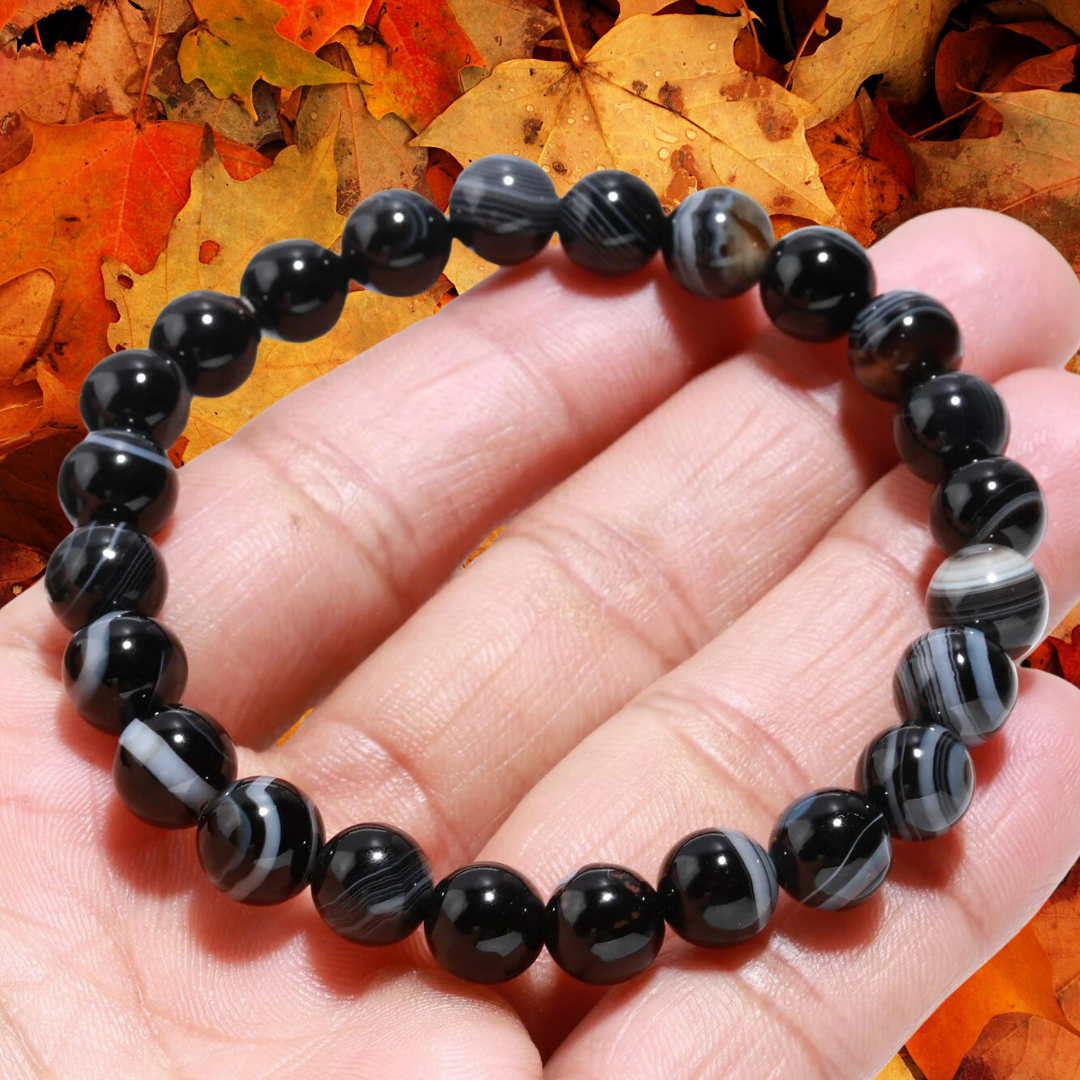 Black agate bracelet newest