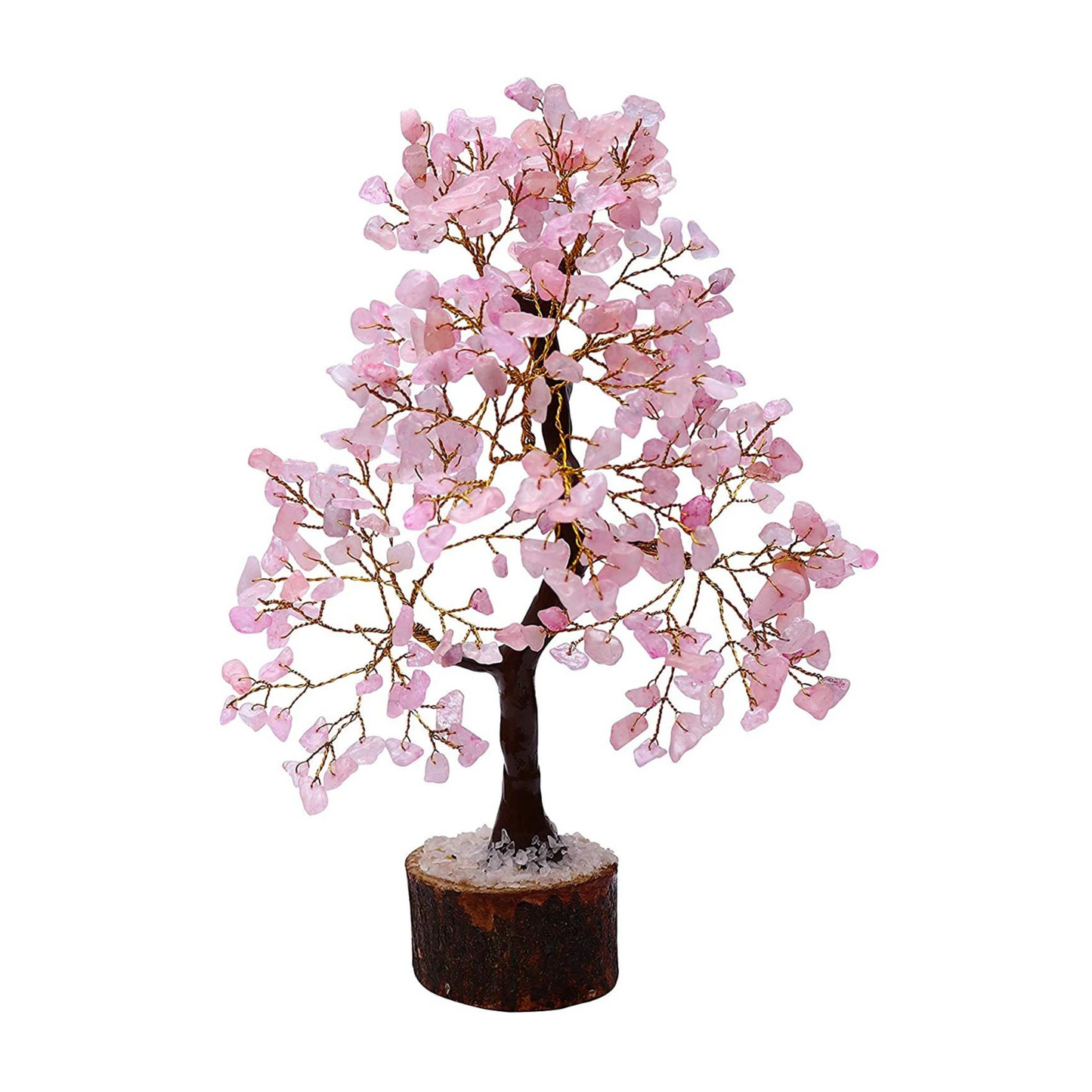 Rose quartz gemstones tree