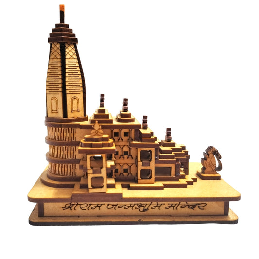 Ram Mandir Ayodhya Wood 3D Temple Model Replica Wooden Small